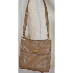 ORO Vittadini Soft Brown Leather Shoulder Bag Purse Adjustable Strap NWOT